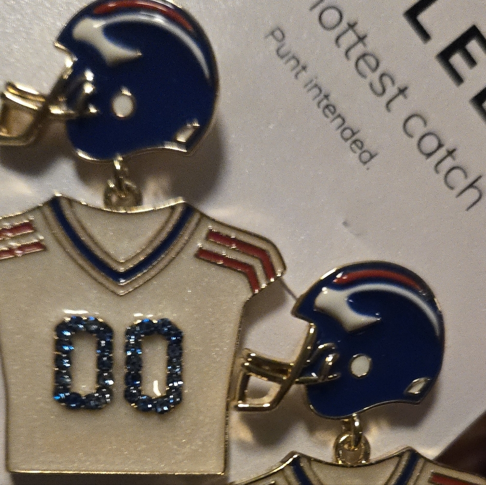 Buffalo Bills Football Jersey and Helmet Earring  Set